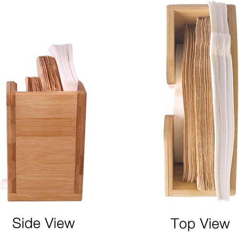Unibene Bamboo Coffee Filter Holder, Coffee Paper Storage Container Dispenser Rack Shelf for Aeropress, Chemex, Hario V60 and Melitta Cone Filters...