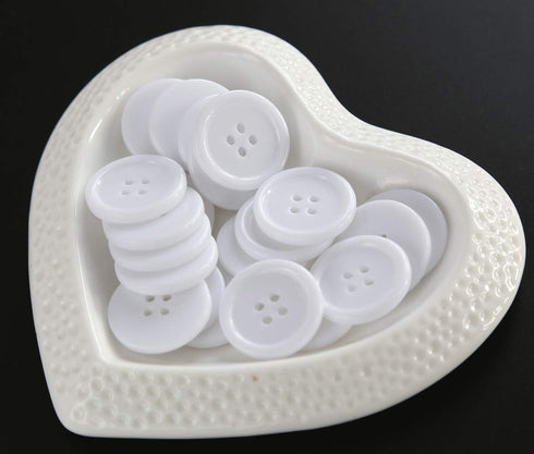 GANSSIA 7/8 Inch (22.5mm) White Button Resin Sewing Buttons for Garment and DIY Craft Scrapbooking Pack of 70 Pcs...