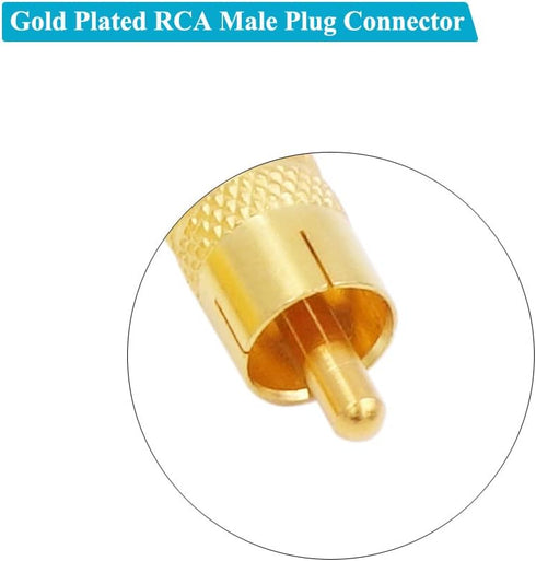 F Female to RCA Male, 4-Pack RCA Male to F Type Female Aux Audio Adapter Gold Plated Plug Jack Coax Coaxial Cable Connector Adapter for Audio Vide...
