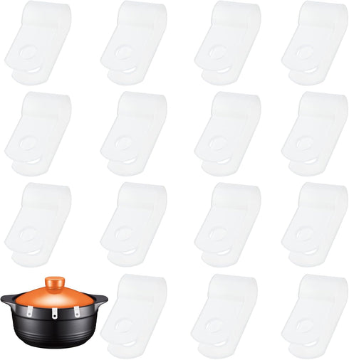 15 PACK Dutch Oven Lid Protector Clips, Replacement Plastic Pan Clips for Stacking Cookware Protectors, Plastic Bumpers for Display and Storage, a...