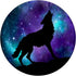 Galaxy Wolf Star Surreal Wild Lone Wolves Double-Exposure PopSockets Adhesive PopGrip...