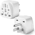 2 Pack US Travel Plug Adapter, EU,UK,AU,in,CN,JP,Asia,Italy,Brazil to USA (Type B), 3 Prong Grounded USA Wall Plug Wall Outlet Power Charger Conve...