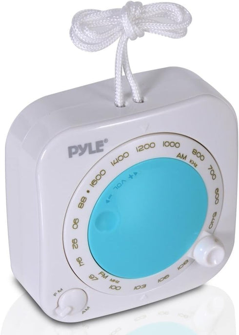 Shower Radio Waterproof Portable Speakers - Portable Shower Bath Accessories - Water Resistant Mini AM/FM Radio with Hanging Strap - Rotary Volume...