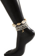 LIU JUN Boho Layered Shell Anklet Set, Gold Seashell Starfish Ankle Bracelets Beaded Foot Chain Beach Summer Foot Jewelry Accessories For Women Gi...