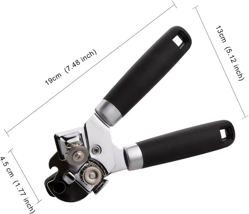 Stainless Steel Can Opener,Comfortable Handle,Sharp Blade Smooth Edge,Multifunctional Bottle Opener,Large Lid Openers,Handheld Easy Turn Knob (C02...