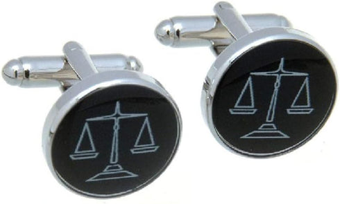 Law Scales of Justice Lawyer Attorney Pair Cufflinks in Presentation Gift Box & Polishing Cloth...