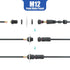 AOHUA M12 Waterproof Connector IP68 Outdoor Electrical Plug Wire to Panel, Front Male Panel Mount for 2 Or 3-pin Cables Ø 4.5-7.5mm UL Certificati...