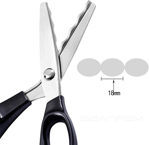 Professional Pinking Shears, Stainless Steel Dressmaking Scissors Craft Cutting Tool, Serrated Scalloped Blade Sewing Scissors (Scalloped 18mm)...