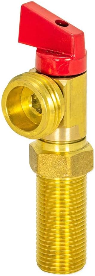 Eastman Brass Outlet Box Red Handle Washing Machine Valve, 1/2 Inch MIP x 3/4 Inch MHT, Quarter Turn Ball Valve, Hot Water Applications, 60280...
