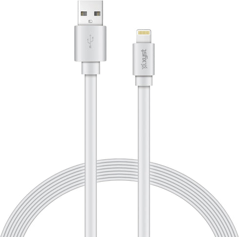 XYS-L4604F Charge and Sync USB to Lightning Flat Cable, 4 Ft. (White)...