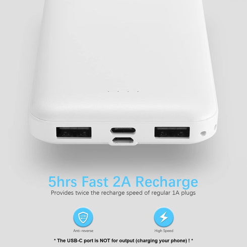 Miady 2-Pack 10000mAh Dual USB Portable Charger, USB-C Fast Charging Power Bank, Backup Charger for iPhone 15/14/13, Galaxy S23/22, Pixel and etc....