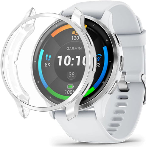 Compatible with Garmin Venu 3S 41mm /Garmin Venu 3 45mm Waterproof Protective Case Soft TPU Plated All Around Scratch-Proof Screen Protector Cover...