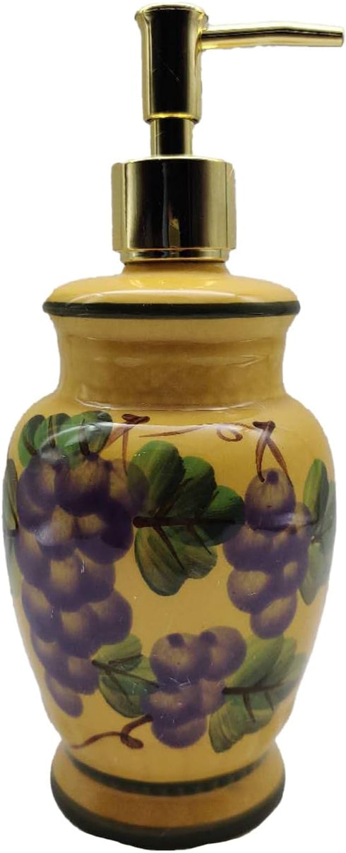 Tuscany Grape Hand Painted Ceramic Collection by ACK (Soap Dispenser)...