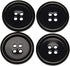 Chenkou Craft Mix Color Plastic Resin Circle Big Button 4 Holes DIY Craft Sewing (Black, 1 1/4"(30mm))...
