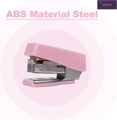 6pcs Pink Office Supplies Set, Pink Desk Accessories, Stapler Binding Set for Women with Paper Clip, Neutral Pen, Long Tail Clip, Horizontal Noteb...