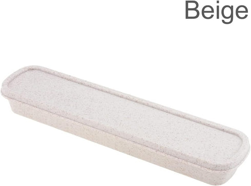 OriGlam 1pcs Portable Flatware Box Travel Tableware Storage Case Box, Utensil Case Flatware Storage Box for Cutlery Kit (Beige)...