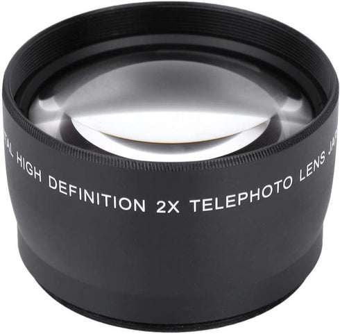 Telephoto Lens, 58MM 2X Magnification Telephoto Lens Aluminium Alloy Teleconverter Lens for 58mm Diameter and 18-55 Focal Length Lens default...