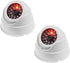 JZK 2 Dummy Fake Surveillance Security CCTV Dome Camera with LED Blinking Real Imitation for Home Security, White...