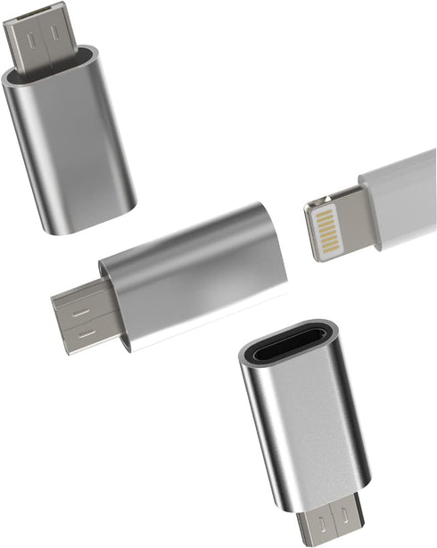 Lightning Female to Micro USB Male Charging Adapter(3pack)for Galaxy S7 Active S6 Edge Nexus 5 LG Android Charger Power Converter for Iphone 7 8 P...