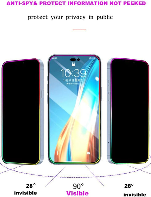 Privacy Screen Protector for iPhone 12/Phone 12 pro Tempered Glass Electroplated Color Edge Anti-spy Tempered Film 6.1 Inch...