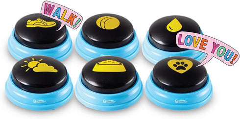 Hunger For Words Talking Pet Essential Words - 6 Piece Set Pre-Recorded Speech Buttons for Dogs, Dog Buttons for Communication...