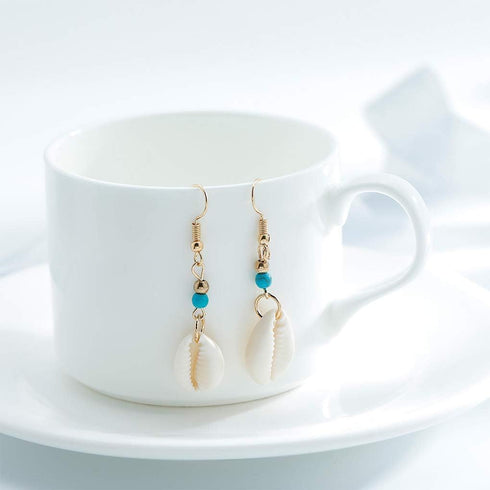 Olbye Cowrie Shell Earrings Turquoise Gold Earrings for Women Boho Earring Body Jewelry...