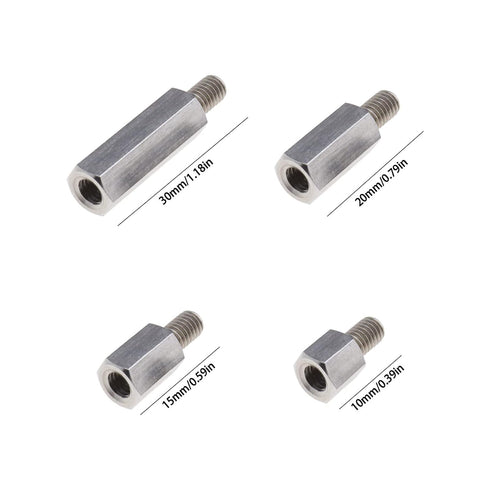 Create idea 8PCS Single Head Stud Hex Standoff Spacers Male to Female Thread 10mm 15mm 20mm 30mm M6 x M6 for PCB Hexagonal Fasteners Hardware Acce...
