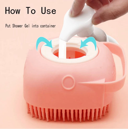 Silicone Massage Bath Brush for Pets (Blue)...