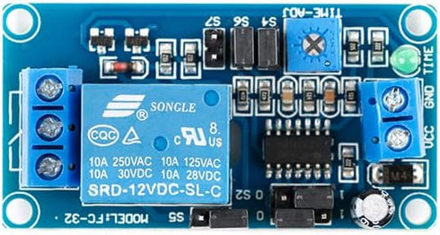 2PCS DC12V Time Delay Relay Module Turn On Off Switch Module Time Timer for Smart Home PLC GPS Industrial Control Electronic Experiment Robot......