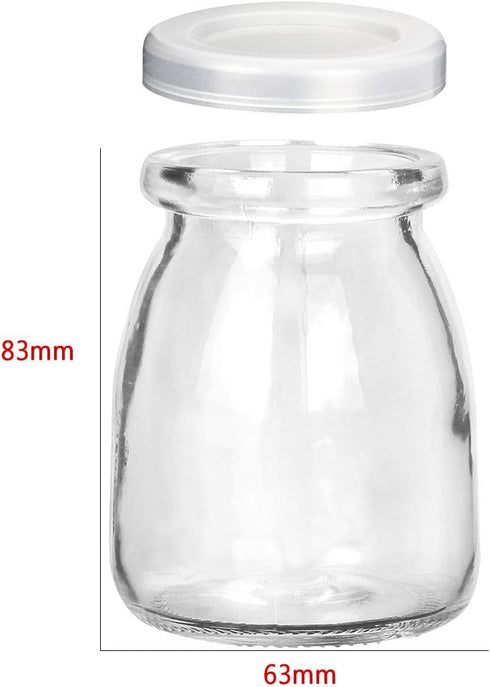 KAMOTA Glass Yogurt/Pudding Jars With PE Lids, Ideal for Jam, Honey, Wedding Favors, Shower Favors 40 PACK 4 oz Clear, (150ml)...