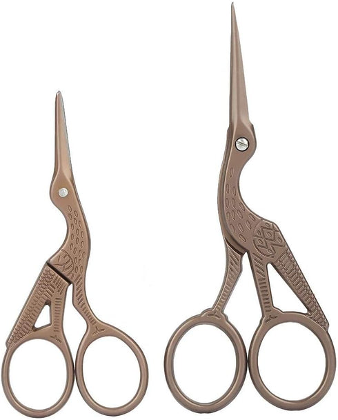 Embroidery Scissors Stork, 2 Pcs Bird Scissors Black Stainless Steel Crane Design Embroidery Scissors, Stork Shears Scissors for DIY Embroidery, C...