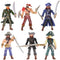 HAPTIME 6 Pcs Pirates Action Figure Playset with 6 Weapons / Sea Rover Pirate Men Toy (Each 3.75 inch Tall ), Great for Boys Kids Children as Birt...