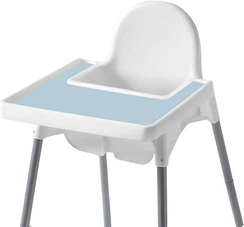 PandaEar 2 Pack High Chair Placemat, Silicone Non-Slip Placemats for IKEA Antilop Baby High Chair, Food Grade Mats Toddler Placemats -Blue/Grey...