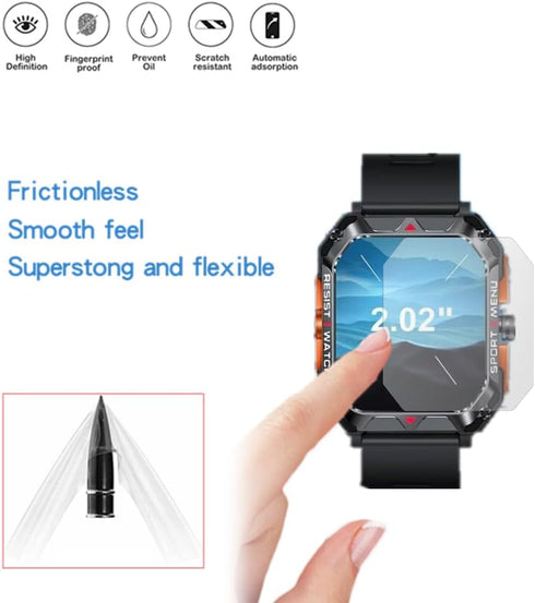 Compatible for FreeDvigor 2.02'' Smart Watches Screen Protector, PET HD Protective Film Compatible for Bgulong/Cheerall/FreeDvigor H22 2.02 Inches...