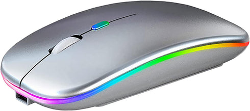 Wireless Bluetooth Mouse,LED Rechargeable Silent Slim Laptop Mouse,Portable(BT5.2+USB Receiver) Dual Mode Computer Mouse for Laptop,Desktop Comput...