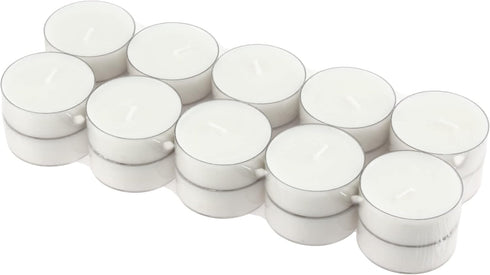 Stonebriar 20 Count Unscented Mega Oversized Clear Cup White Tea Light Candles with 9 Hour Burn Time...