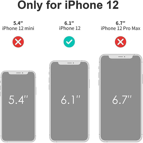 Case for iPhone 12 Silicone, Soft Liquid Silicone Gel Rubber Phone Case Shockproof Protective Case Cover with Camera Lens Protector for iPhone 12 ...