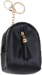 Coin Pouch Leather Wallet with Keychain Ring, Tassel Coin Purse Change Holder Womens Small Coin Purse with Keychain Change Purse, Black, (5Y0E24B1...