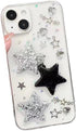 for iPhone 15 Plus Case Bling Stars 3D Hearts Diamond Twinkle Star Glitter Spark Luxury Girly Aesthetic Personalized Design for Women Girls Teens ...