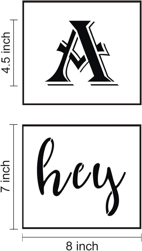 Large Hey Yall Stencil Vertical - 5 Pack Hey Yall Sign Stencils Templates for Painting on Wood, Reusable Letter Stencils for Front Door Porch Wood...