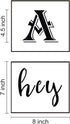 Large Hey Yall Stencil Vertical - 5 Pack Hey Yall Sign Stencils Templates for Painting on Wood, Reusable Letter Stencils for Front Door Porch Wood...