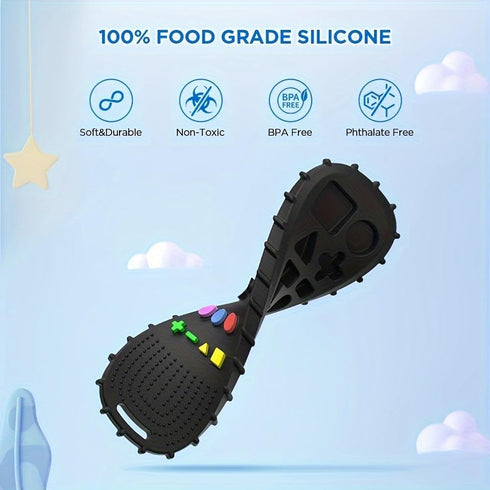 Baby Teething Toy, Soft TV Remote+Game Machine Shape Chew Set Intellectual Development Intellectual Development Educational Toy,Safe Silicone Todd...