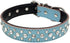 Rhinestones Dog Collar, Adjustable Sparkly Crystal Studded Genuine Leather Pet Dog Collar for Small and Medium Dogs (L, Blue)...