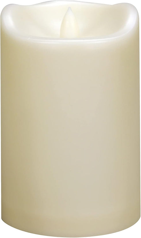 Outdoor Waterproof Flameless Candle with Timer - Flickering Large Plastic Battery Operated LED Lantern Light Bright Resin Electric Pillar for Outs...