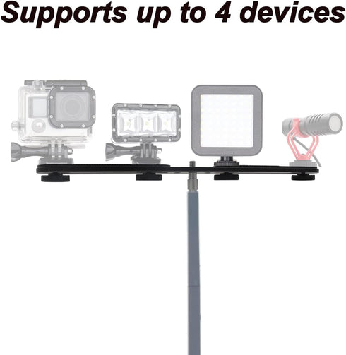 30cm Dual Speedlite Camera Mount Tripod Bracket Flash Extension Bar,10" Dual Tripod Bracket for Camera,LED Video Light,DSLR Camera,Flash Light...