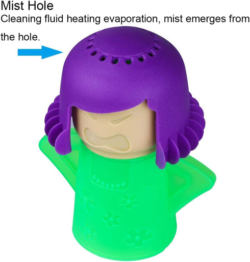 Angry Mom Microwave Cleaner, Mad Mama Microwave Steam Cleaner, Just Add Vinegar and Water, Easily Cleans the Crud in Minutes (Green)...