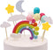 Palksky Colorful Rainbow Cake Topper/Wedding Cake Flags/Cupcake Picks Set -Include Cloud Balloon Moon Stars/Boy Girl Kid Birthday Baby Shower Part...