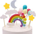 Palksky Colorful Rainbow Cake Topper/Wedding Cake Flags/Cupcake Picks Set -Include Cloud Balloon Moon Stars/Boy Girl Kid Birthday Baby Shower Part...