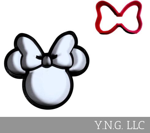 MINNIE MOUSE AND HER BOW CARTOON CHARACTER SET OF 2 SPECIAL OCCASION COOKIE CUTTERS 3D PRINTED MADE IN USA PR1539...