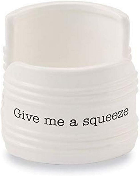 Mud Pie Give Me A Squeeze Sponge Caddy, 3" x 3", White...